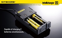 Nitecore universales Intellicharger i2 con cable adaptador para el coche