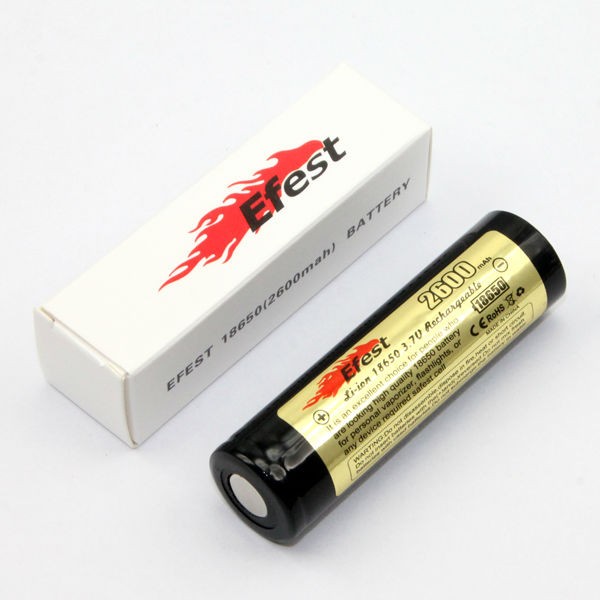Efest 18650 Li-ion batteri 3.7V 2600mAh med flad top