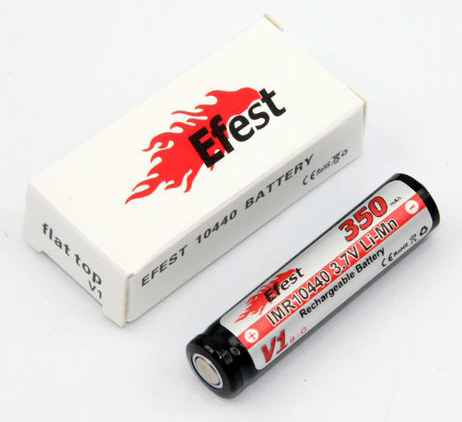 Аккумуляторная Efest IMR 10440 350mAh батареи - Кнопка Вверх