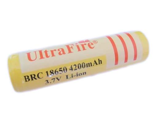 Düğmesi üst UltraFire BRC 18650 4200mAh batarya 3.7V